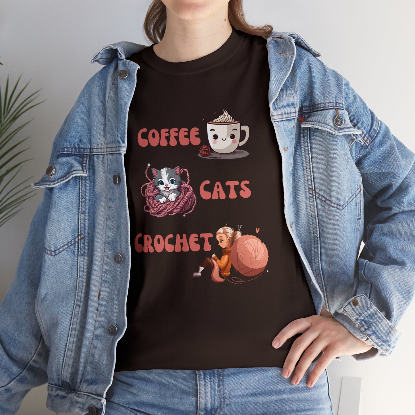 Coffee Cats Crochet - Unisex Heavy Cotton Tee