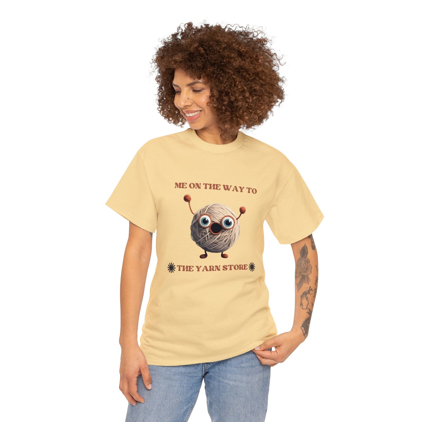 Me On The Way To The Yarn Store - Unisex Heavy Cotton Tee