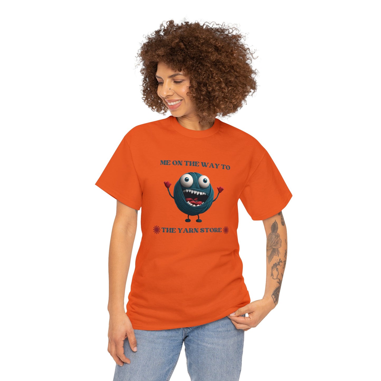 Me On The Way To The Yarn Store - Unisex Heavy Cotton Tee